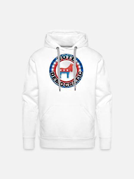 vote democratic - Men's Premium Hoodie - white
