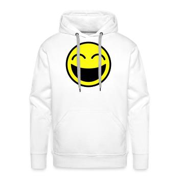 Laughing Smiley - Men's Premium Hoodie - white - Front - Liam (192cm)