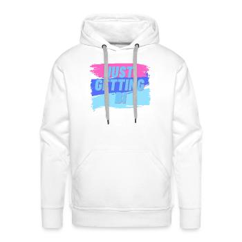 Just Getting Bi - Men's Premium Hoodie - white - Front - Liam (192cm)
