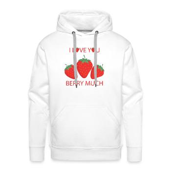 Strawberry Shirts Sweatshirts Tote Bags Mugs etc - Men's Premium Hoodie - white - Front - Liam (192cm)