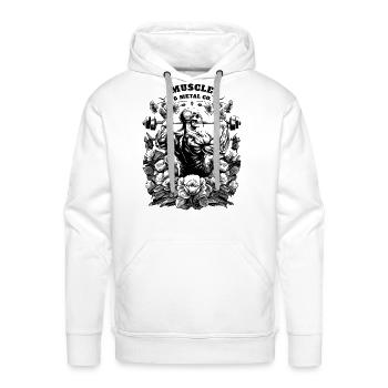 The Lifter On Bright - Men's Premium Hoodie - white - Front - Liam (192cm)