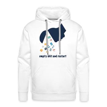 empty shit and restart - Men's Premium Hoodie - white - Front - Liam (192cm)