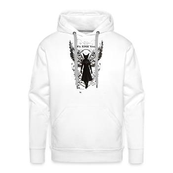 Image of a woman - Men's Premium Hoodie - white - Front - Liam (192cm)