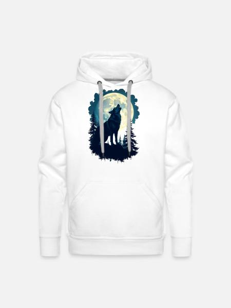 Wolf - Men's Premium Hoodie - white