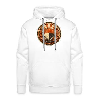 Vintage Crest Shield with Laurel Emblem - Men's Premium Hoodie - white - Front - Liam (192cm)