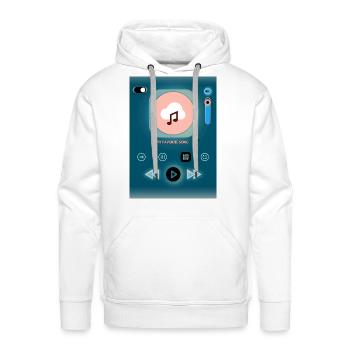 Favorite Song Cloud UI Graphic - Men's Premium Hoodie - white - Front - Liam (192cm)