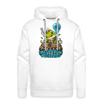 Meditation Is Overrated  - Men's Premium Hoodie - white - Front - Liam (192cm)