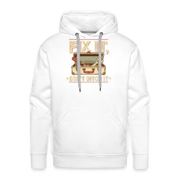 Fix It Don't Ditch It T Shirt, Fix It Shirt, Gift  - Men's Premium Hoodie - white - Front - Liam (192cm)