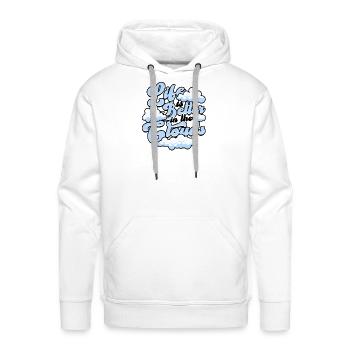 Life is better in the clouds - Cloud - Men's Premium Hoodie - white - Front - Liam (192cm)