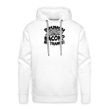 Brunch sans bacon? Non merci! -Lard - Molleton à capuche Premium pour homme - blanc - Devant - Liam (192cm)