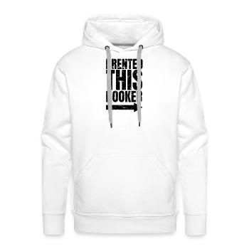 I RENTED THIS HOOKER - Misleading - Men's Premium Hoodie - white - Front - Liam (192cm)