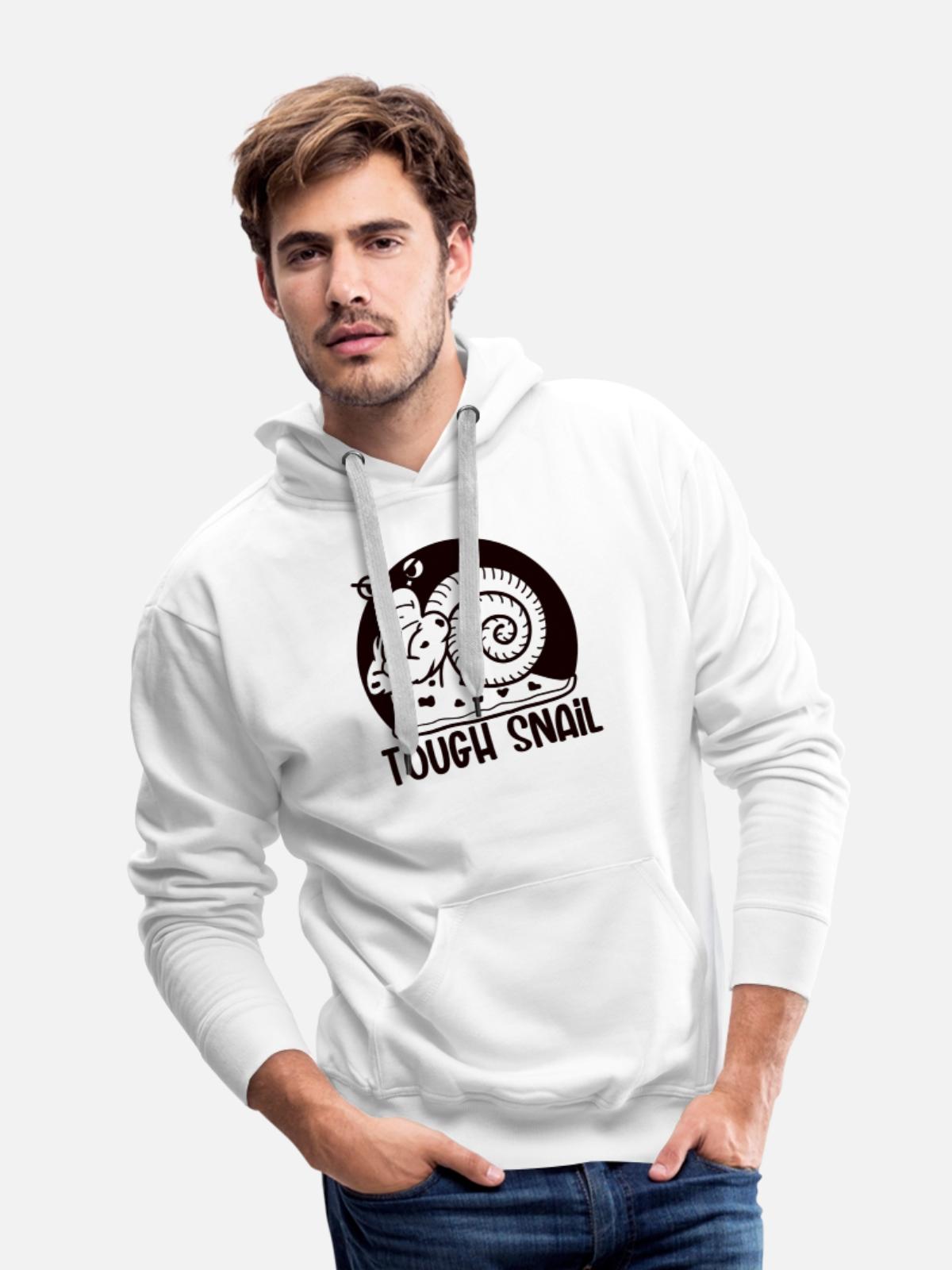 Tough Snail Mono - Men's Premium Hoodie - white - Front - Liam (192cm)