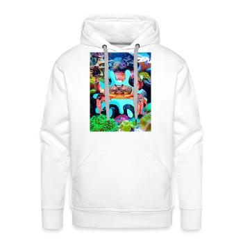 Coral Haven Under Water Delight - Men's Premium Hoodie - white - Front - Liam (192cm)