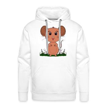 Cute mouse in the wild - Men's Premium Hoodie - white - Front - Liam (192cm)