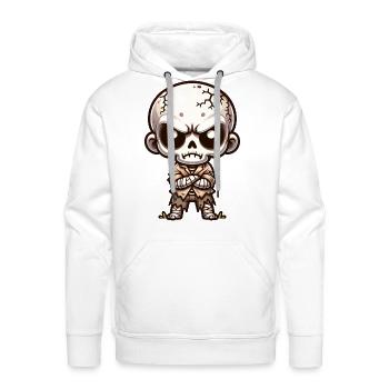 Grumpy Skeleton Kid – Creepy Cute Undead Attitude - Men's Premium Hoodie - white - Front - Liam (192cm)