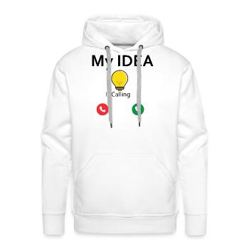 Bright Idea Call Icons - Men's Premium Hoodie - white - Front - Liam (192cm)