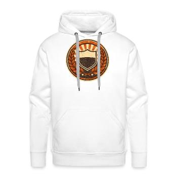 Vintage Shield Emblem with Laurel - Men's Premium Hoodie - white - Front - Liam (192cm)