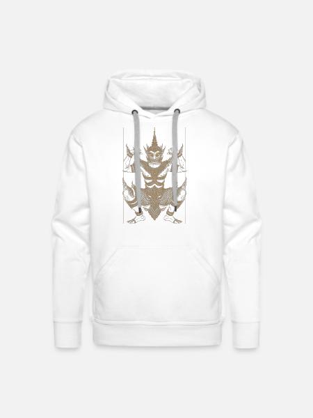 Golden Deva Guardian Mandala - Men's Premium Hoodie - white