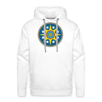 Solar Starburst Emblem Circle - Men's Premium Hoodie - white - Front - Liam (192cm)