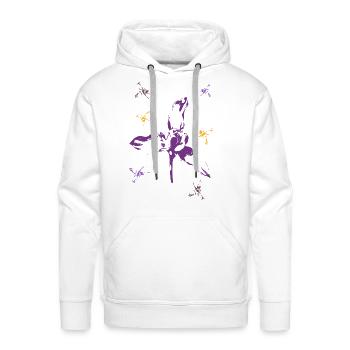 Émission de lotus : Abstraction d’un rêve - Molleton à capuche Premium pour homme - blanc - Devant - Liam (192cm)