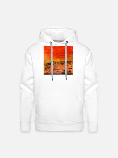 Sunset at Distant Shore - Men's Premium Hoodie - white