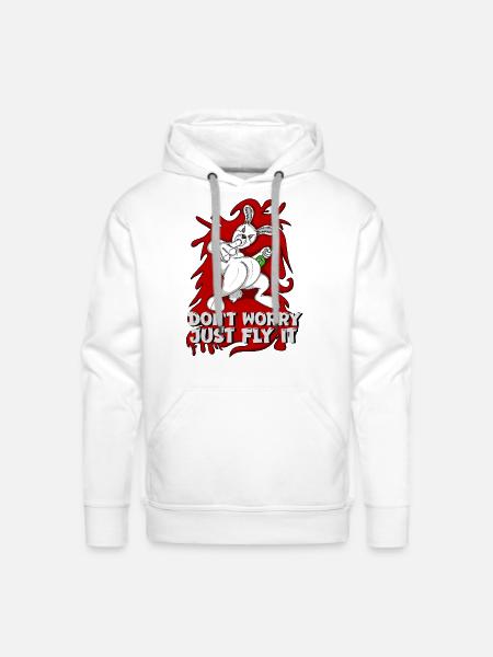 Badass bunny just fly it - Men's Premium Hoodie - white