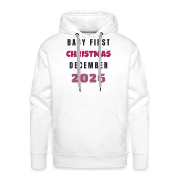Baby First Christmas 2026 - New Baby Gift Idea - Men's Premium Hoodie - white - Front - Liam (192cm)