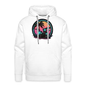 Trap Set Graphic - Men's Premium Hoodie - white - Front - Liam (192cm)