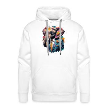 Elephant in suit - Men's Premium Hoodie - white - Front - Liam (192cm)