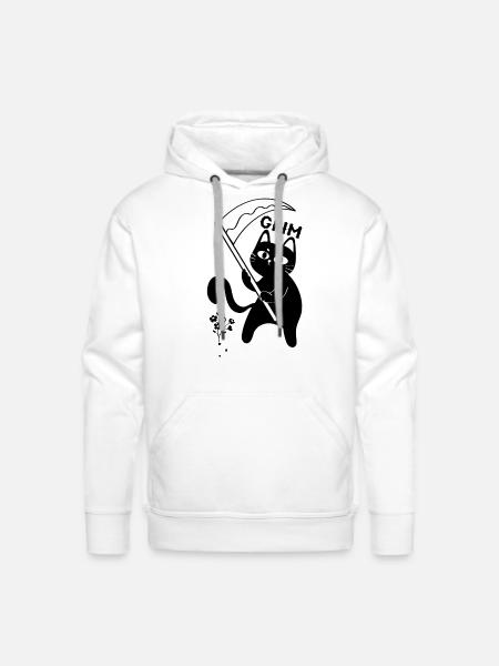 grim kitty - Men's Premium Hoodie - white