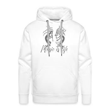 music is life - Men's Premium Hoodie - white - Front - Liam (192cm)