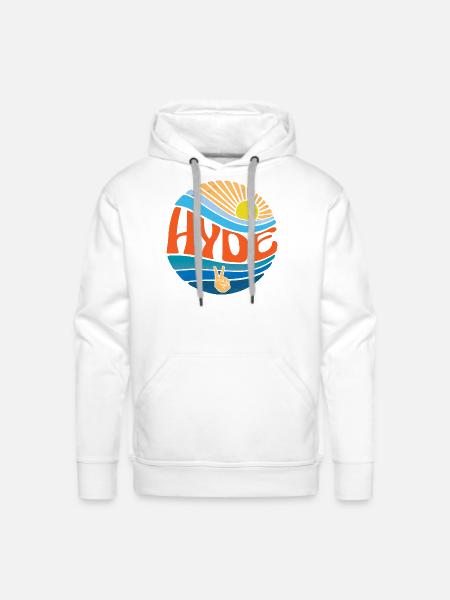 Hyde Shirt Vintage Sunset Hyde Groovy Tie Dye - Men's Premium Hoodie - white