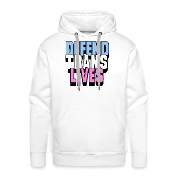 Defend Trans Lives - Men's Premium Hoodie - white - Front - Liam (192cm)