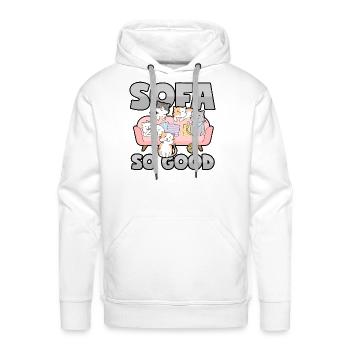 Cats On Sofa So Far So Good - Men's Premium Hoodie - white - Front - Liam (192cm)