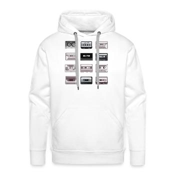 Musikkassette Tape/Retro Tape Hoodie - Men's Premium Hoodie - white - Front - Liam (192cm)