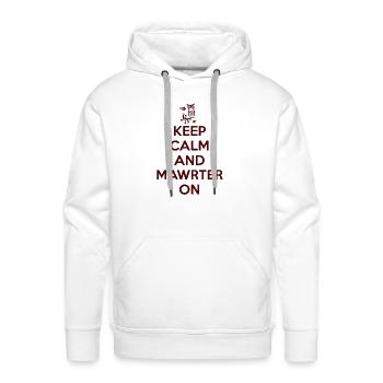 Gardez votre calme et mawrter sur un t-shirt d’art graphique - Molleton à capuche Premium pour homme - blanc - Devant - Liam (192cm)