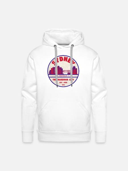Sydney Skyline - Men's Premium Hoodie - white