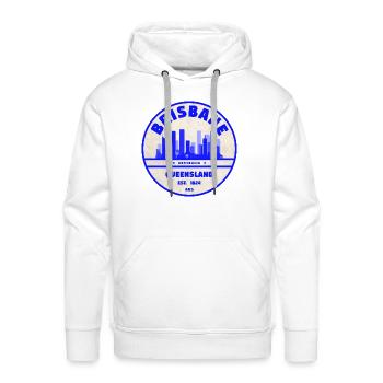 Brisbane Skyline - Men's Premium Hoodie - white - Front - Liam (192cm)