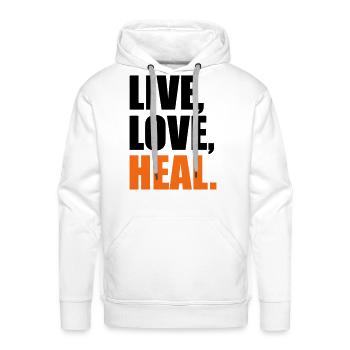 heal - Men's Premium Hoodie - white - Front - Liam (192cm)