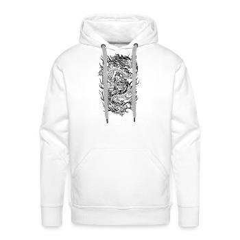 Dragon chinois - Molleton à capuche Premium pour homme - blanc - Devant - Liam (192cm)