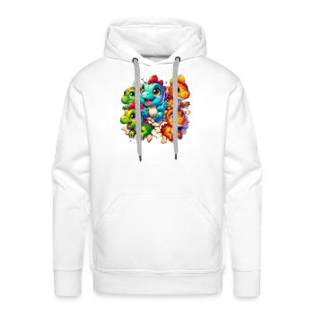 Cute dinosaurs  - Men's Premium Hoodie - white - Front - Liam (192cm)
