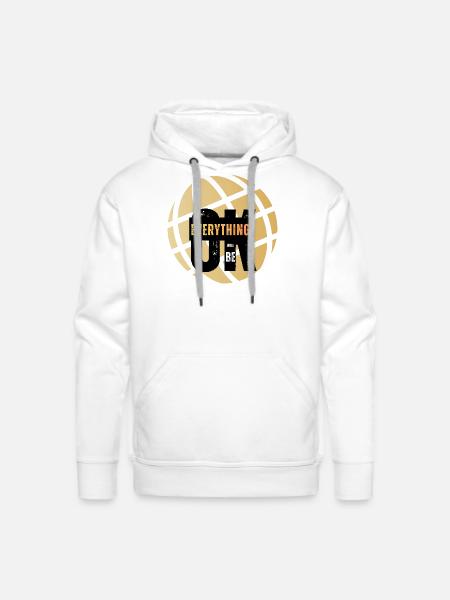 Everything Will Be OK Globe - Men's Premium Hoodie - white