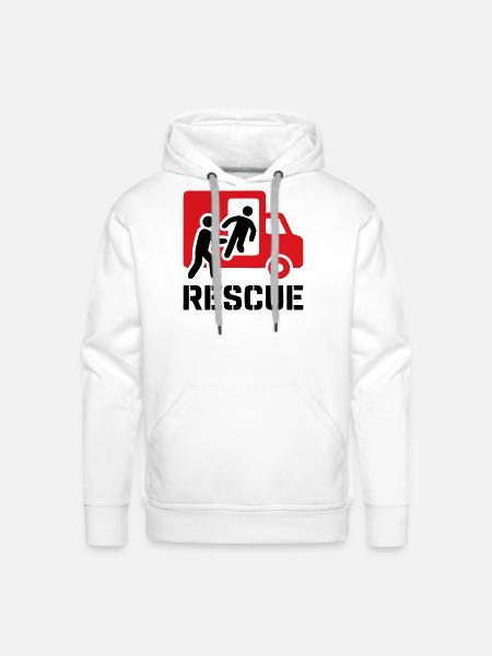 Rescue EMS Paramedic Action - Men's Premium Hoodie - white