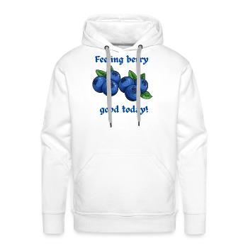 funny blueberry Retro fruit blue blueberry  - Men's Premium Hoodie - white - Front - Liam (192cm)