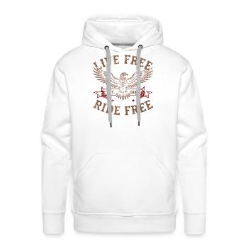 Live_Free_Ride_Free - Men's Premium Hoodie - white - Front - Liam (192cm)