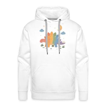 Colorful Stegosaurus for little dino fans - Men's Premium Hoodie - white - Front - Liam (192cm)