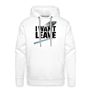 I want leave - Men's Premium Hoodie - white - Front - Liam (192cm)