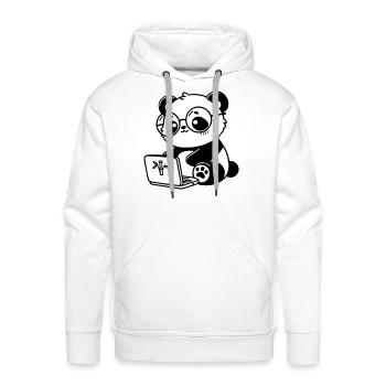 Tech-Savvy Panda with Laptop - Men's Premium Hoodie - white - Front - Liam (192cm)