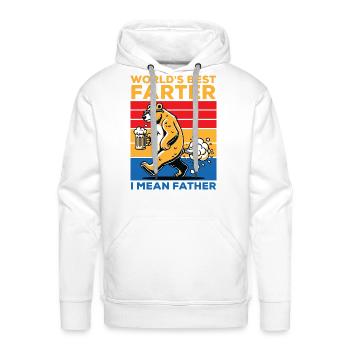 World s Best Farter I mean Father - Men's Premium Hoodie - white - Front - Liam (192cm)