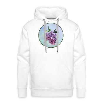 Delicate Pink Lilacs With Background - Men's Premium Hoodie - white - Front - Liam (192cm)